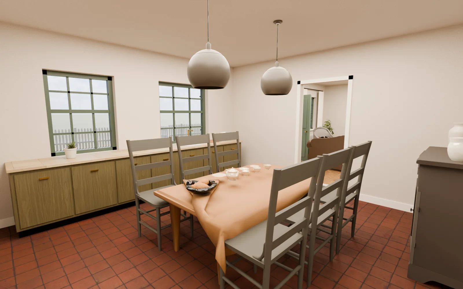 The Breakfast Room, rendered