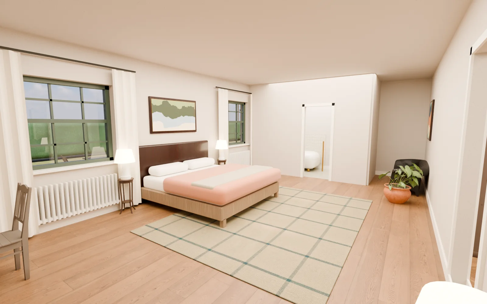 The Courtyard Suite, rendered